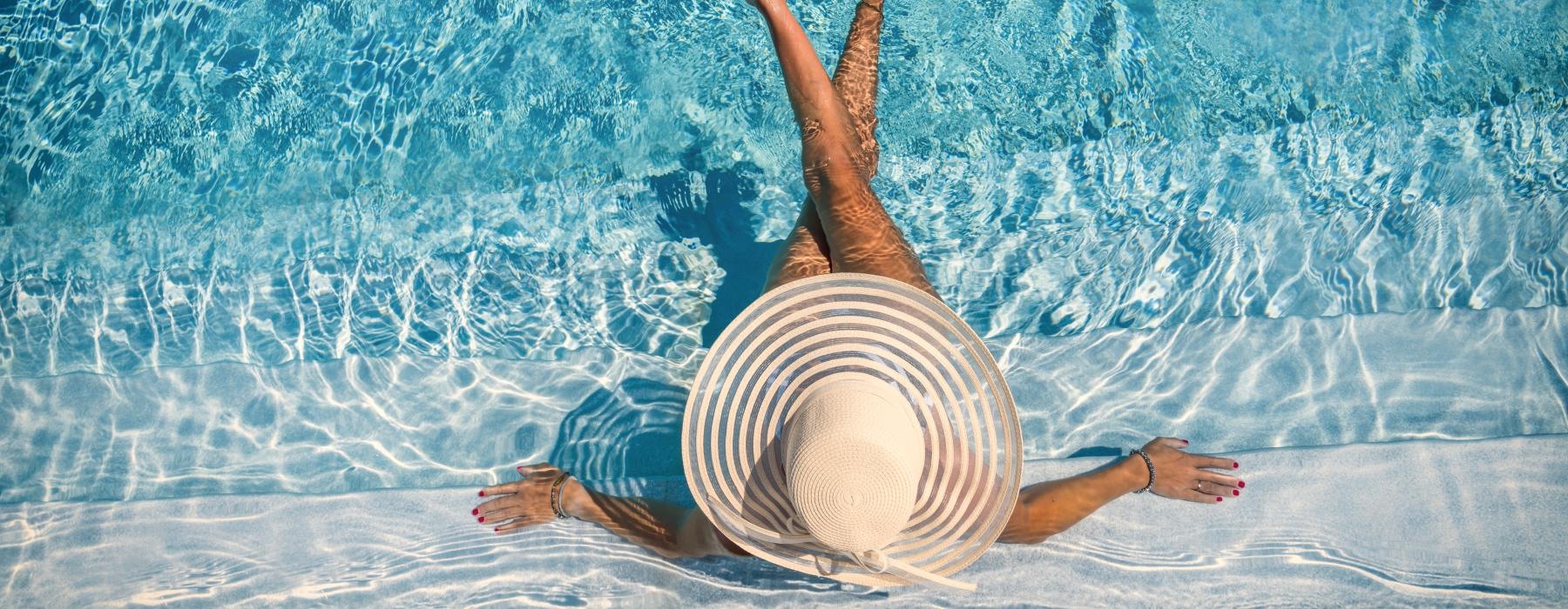 a person floating in the water