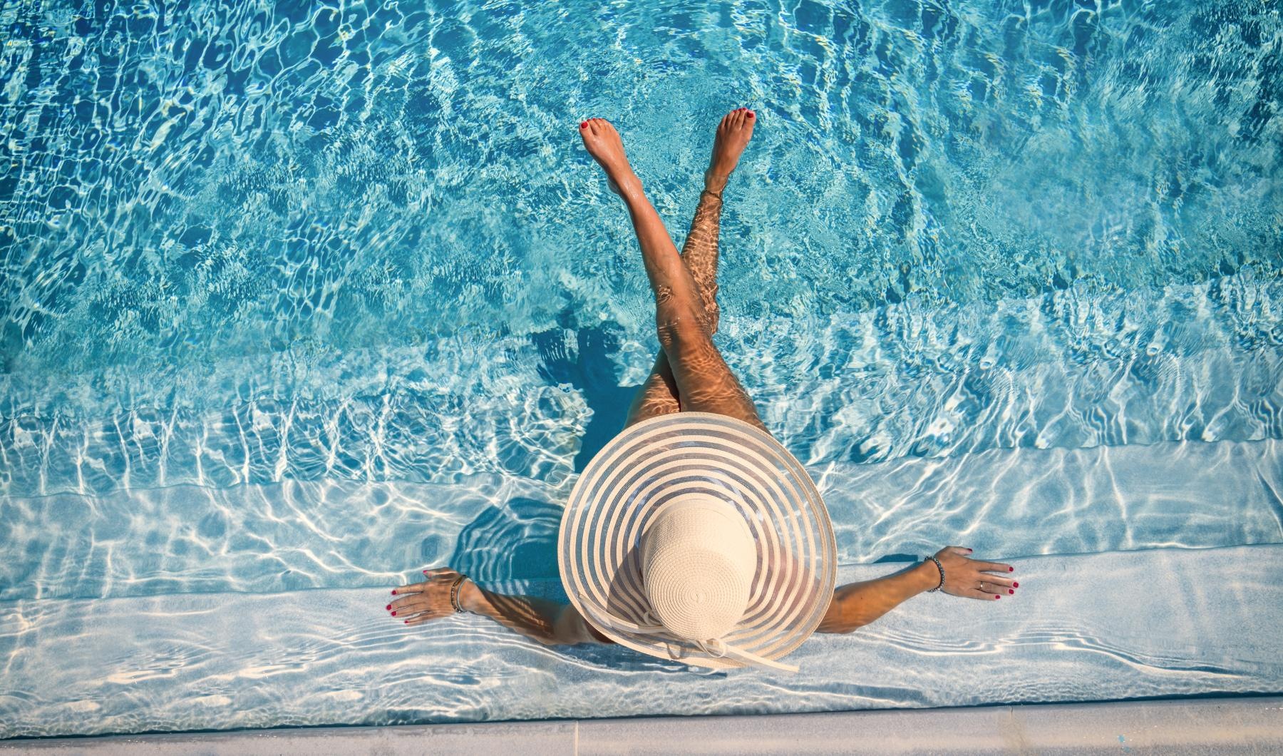 a person floating in the water