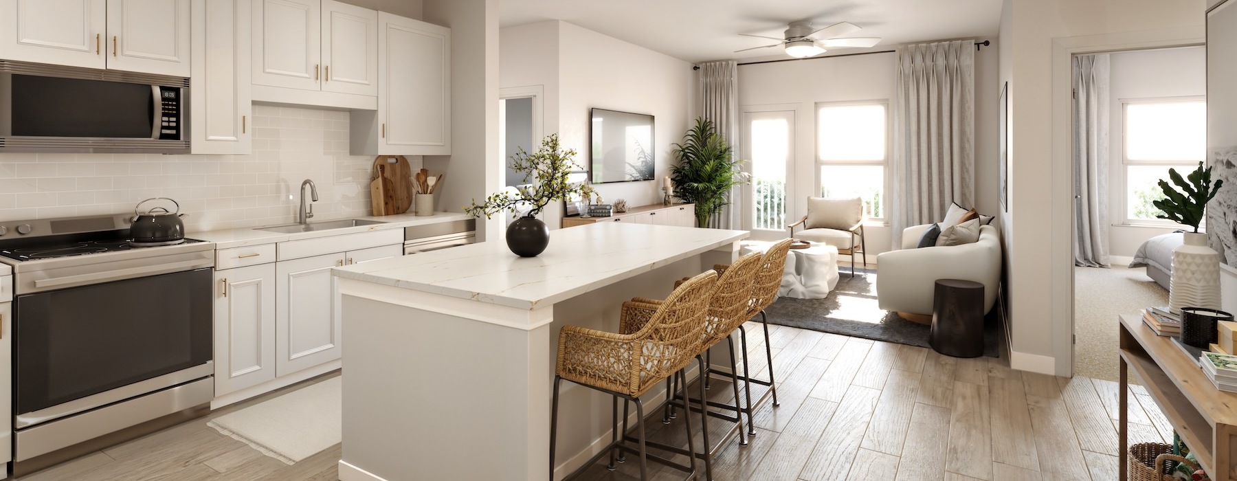 kitchen with white cabinets and stainless steel appliances